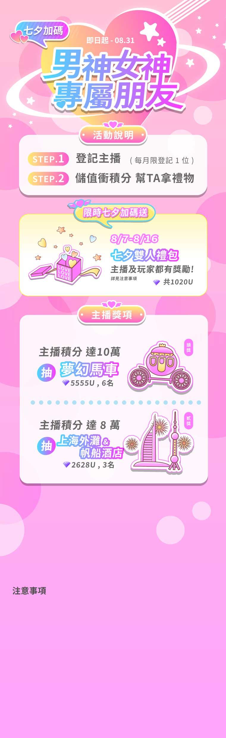 【星光直播】男神女神的專屬朋友，登記主播即可將積分贈送給支持的主播，達標還能參加抽獎！
